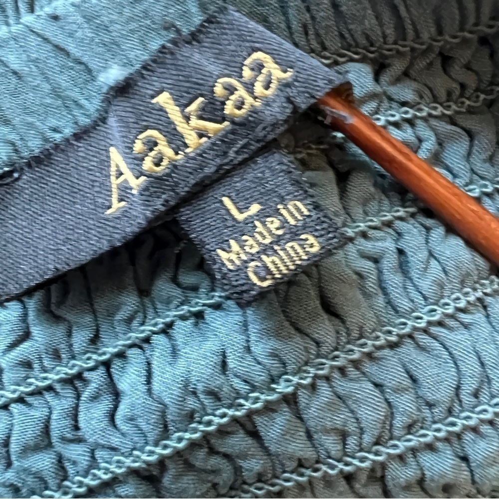 AAKAA Rayon Wide Leg Cropped Jumpsuit Smocked Top Culotte Size Large - Picture 8 of 11